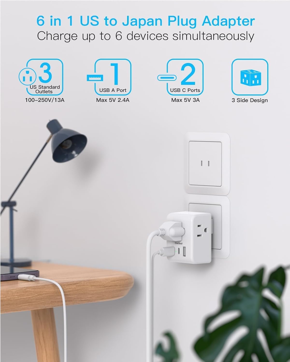 Japan travel plug adapter type A1 ①