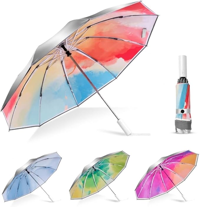 Windproof Reverse Folding Umbrella for Rain & Sun