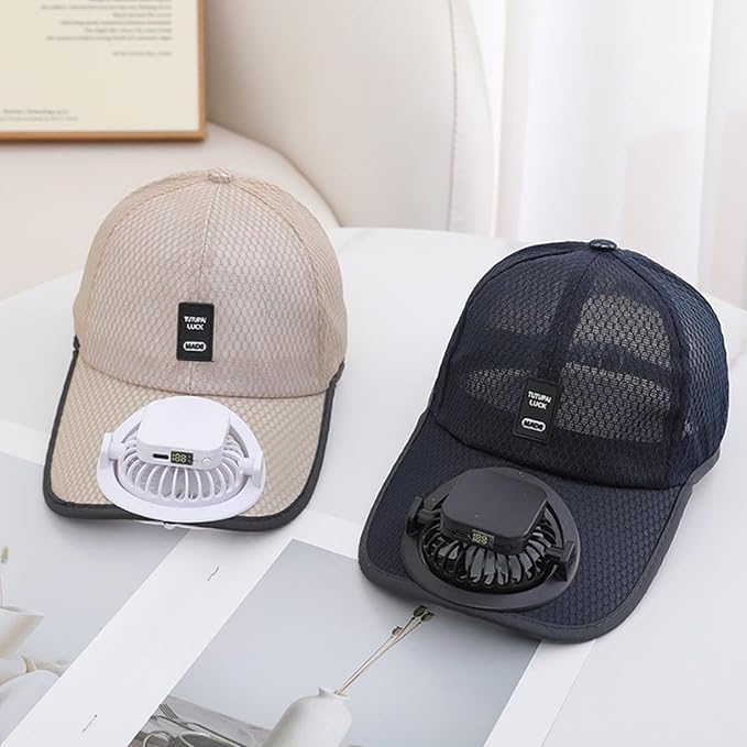 Solar & USB Charging Fan Hat