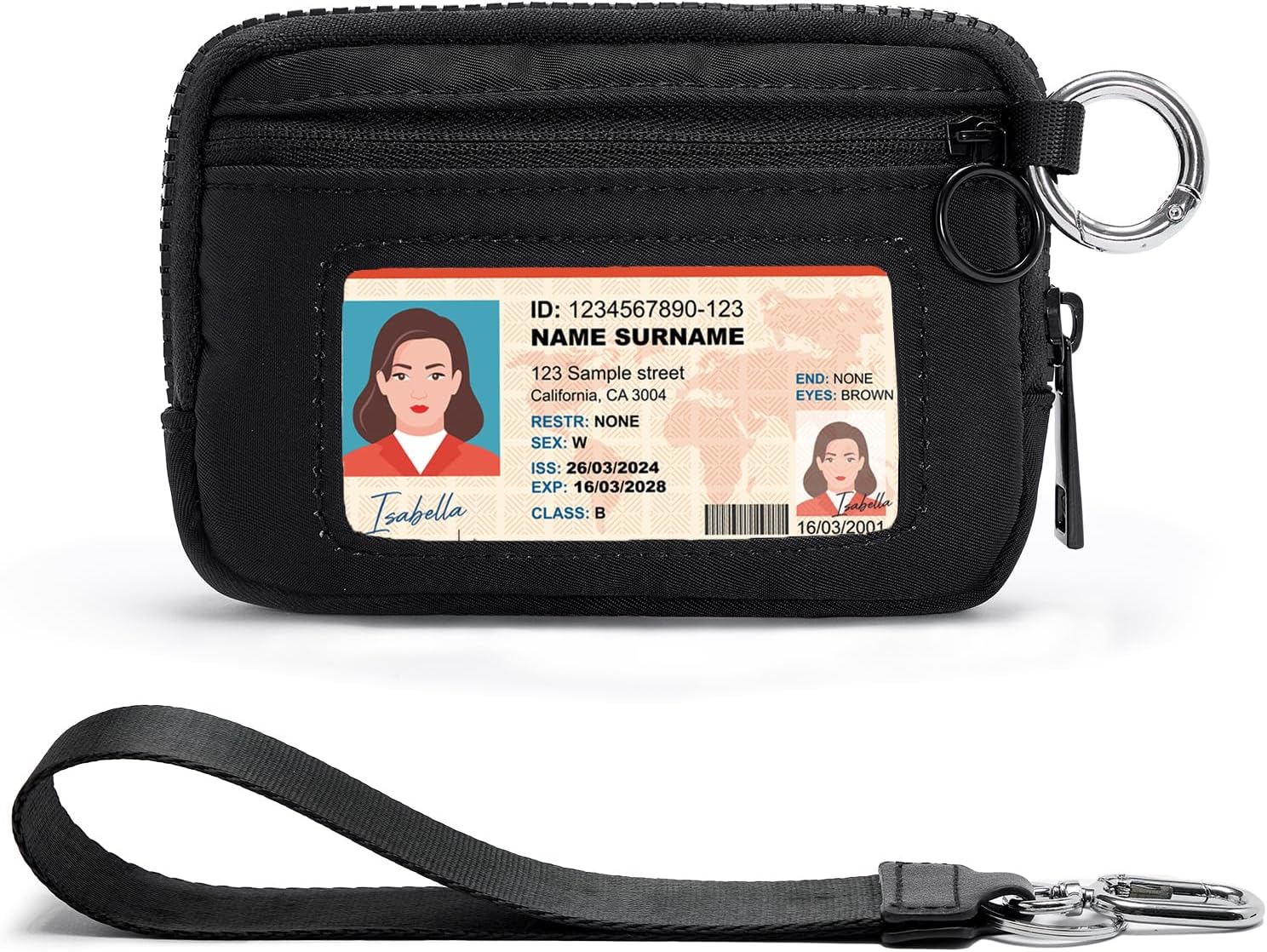 ID Window Zipper Coin Purse